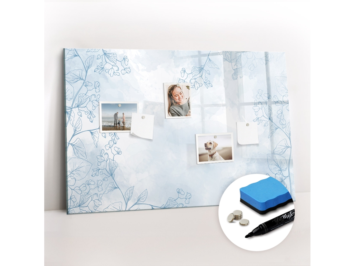 Quadro Magnético Decorativo Esboço De Plantas Para O Escritório Espelharte (90x60 Cm)