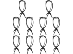 Conjunto De 10 Suportes De Plástico Preto Para Perucas