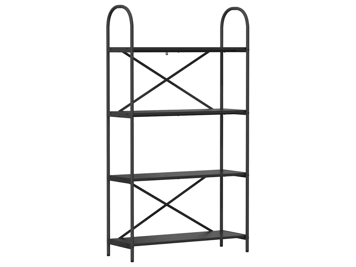 Estante Carvalho Preto 80x30x146 cm Madeira Processada MAISON EXCLUSIVE