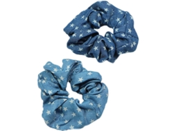 Conjunto De 8 Elásticos De Cabelo Em Jeans Azul Para Mulheres