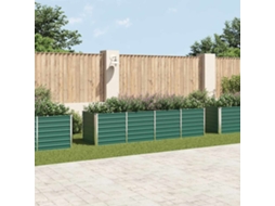 Vidaxl Canteiro Elevado De Jardim Aço Galvanizado 320x80x77cm Verde