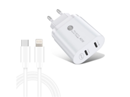 40w Porta Dupla Pd / Tipo C Carregador rápido com Cabo de Dados Usb C para 8 Pinos, plugue UE branco XIAOMOYU