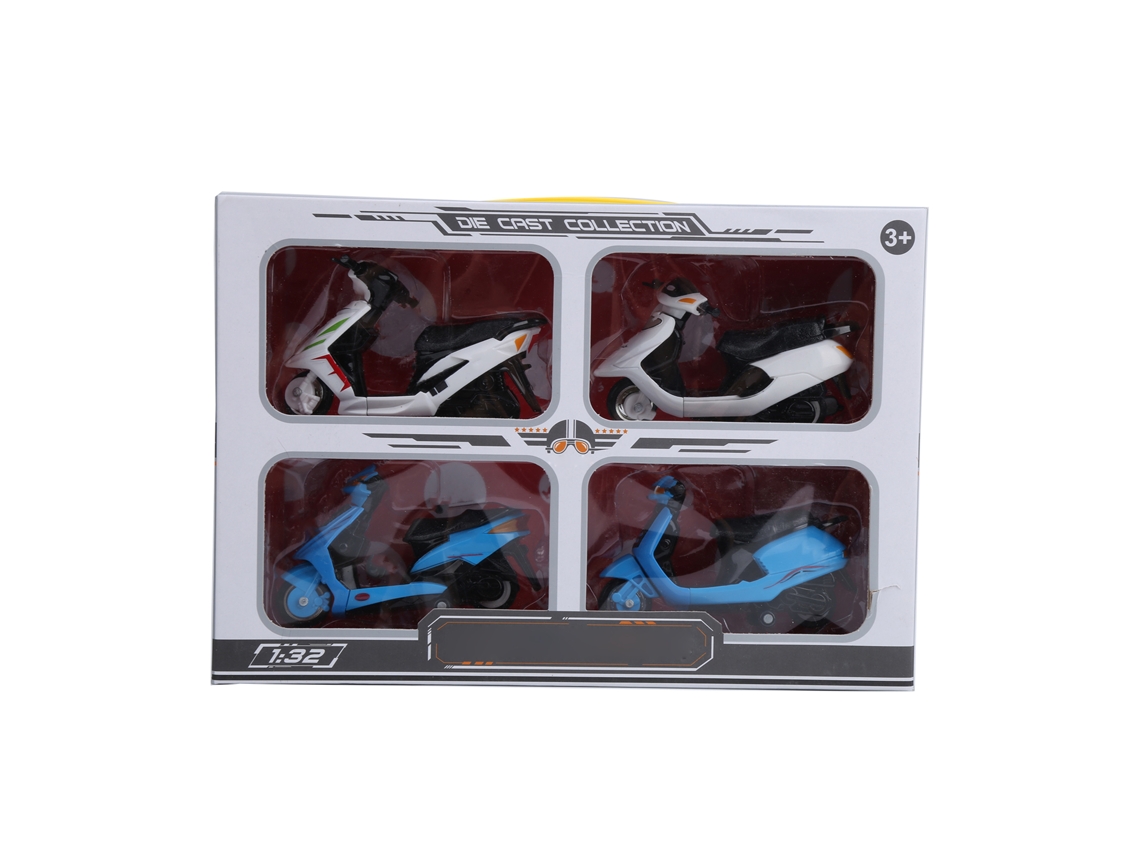 Primerox 4pcs Modelo de Motocicleta de Liga 1:32 Simulação Brinquedo Presente para Crianças