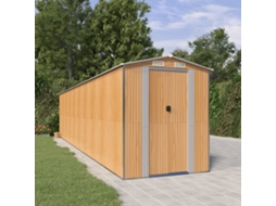 Vidaxl Abrigo De Jardim 192x855x223 Cm Aço Galvanizado Castanho