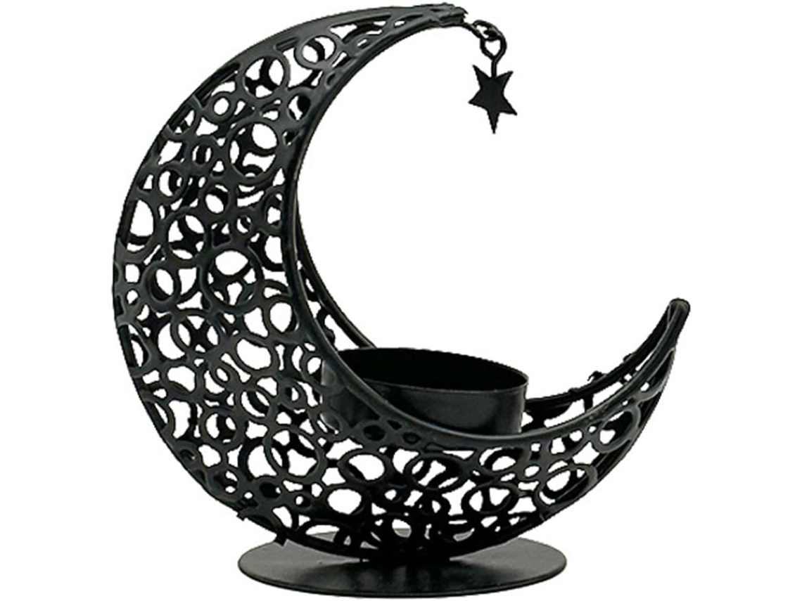 Castiçal Exclusivo Em Formato De Lua, Criativo Para Velas Pequenas, Enfeite De Mesa Artesanal