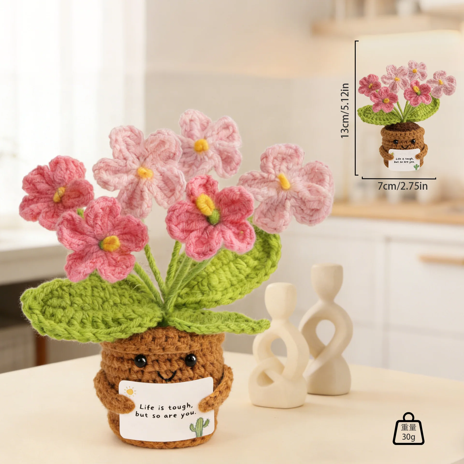 Novo Vaso De Tulipas De Crochê, Feito À Mão, Plantas De Crochê