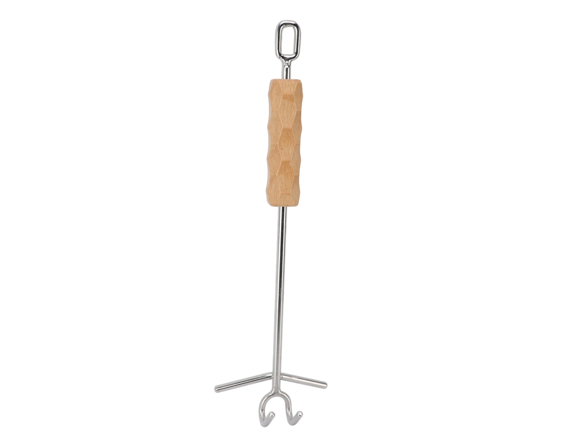 Ferramenta para Levantar Tampa de Panelas Dutch Oven de Ferro Fundido com Gancho Duplo Aço Inoxidável 36cm S/MARCA