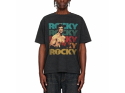 Rockinstone Rocky Movie 70's Color Heather Black Adult T-shirt Size:m