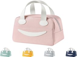 Lurelia Saco Térmico Para Lancheira, Em Tecido Oxford, Fácil De Limpar, Grande Capacidade, Com Alça, Cor Rosa, Para Escola E Trabalho