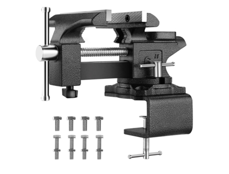 Morsa de bancada de ferro fundido, largura de fixação 150 mm, força de fixação 1000 kg, removível, giratória Teeno