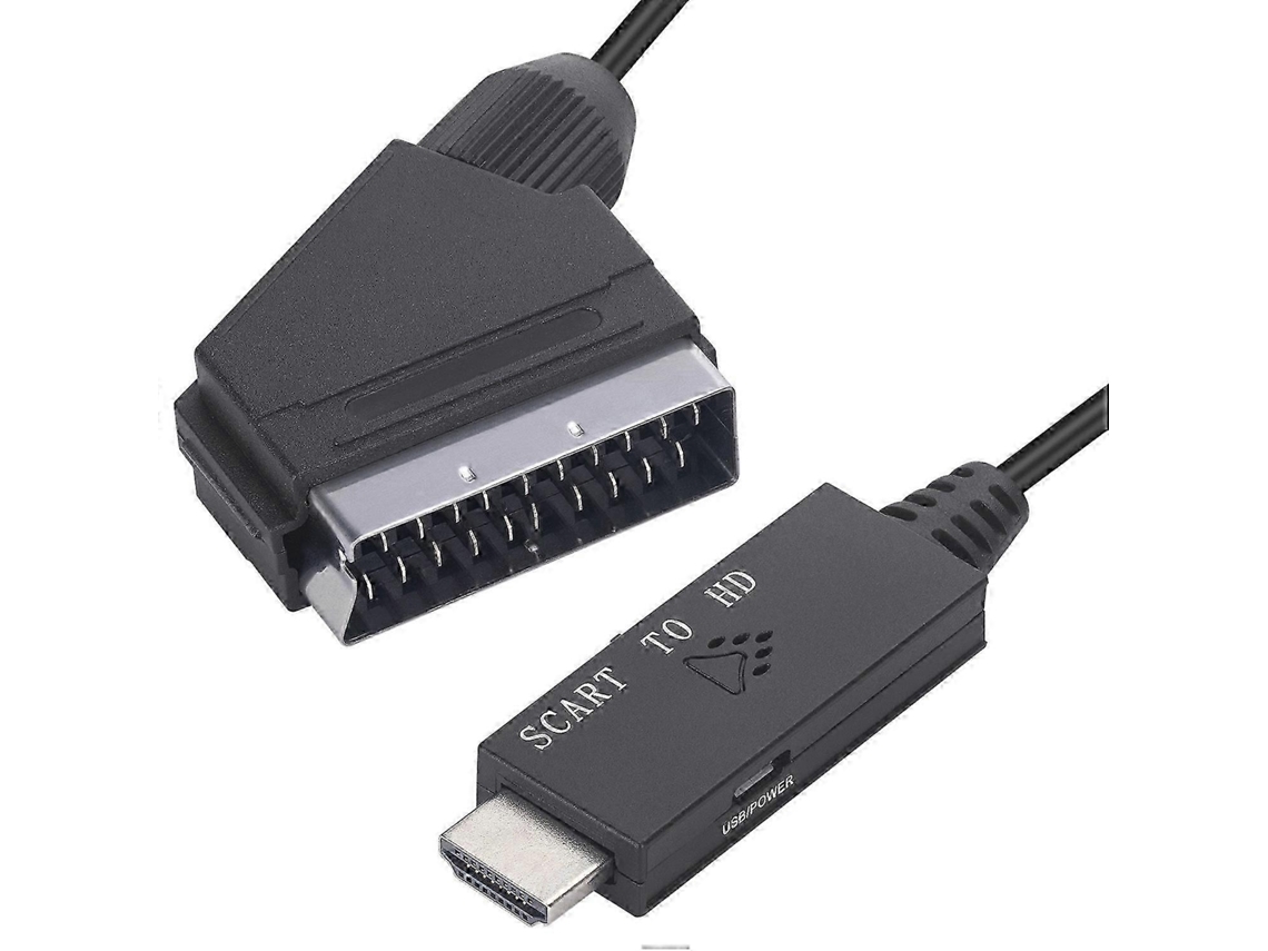 Conversor Scart Para Hdmi, Entrada Scart E Saída Hdmi, Adaptador De Vídeo E Áudio Para Hdtv E Dvd. Aquaforge