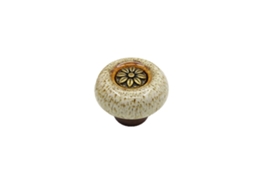 Mango de Armário Antirroto com Gravura de Flor e Leopardo Estilo Vintage Cerâmica para Móveis Jikaix a Blanco