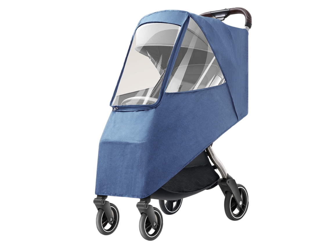 Mali capa de Chuva Universal para Carrinho Bebê Impermeável Protetora Contra Chuva Vento Poeira Frio Linen Azul