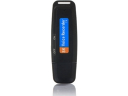Gravador de Voz Digital em Disco U com Uma Tecla Gravador de Voz Usb de Cartão de Memória Flash Tfpreto