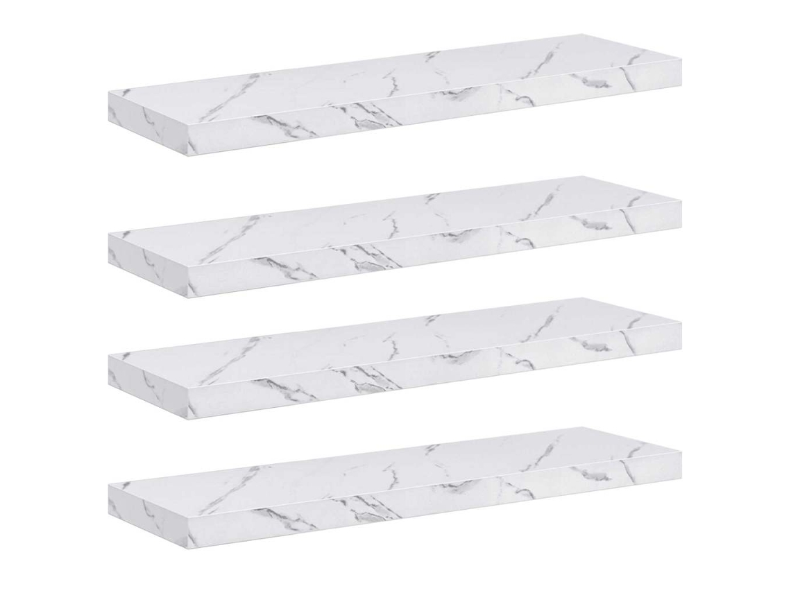 Conjunto de 4 Prateleiras de Parede em Mármore Branco MAISON EXCLUSIVE (80x23,5x4 cm)