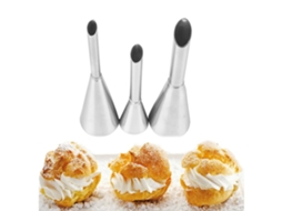 3pcs/set Bicos de Confeitaria em Aço Inoxidável para Bolo, Cupcake, Creme e Decoração