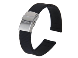 Pulseira Esportiva De Silicone Preta Com Fivela Dobrável, Resistente À Água, 20 Mm Olysi Shop