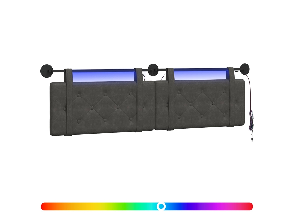 Conjunto 1 Cabeceira Vidaxl Preto Couro Sintético (170 X 55 X 5 Cm)