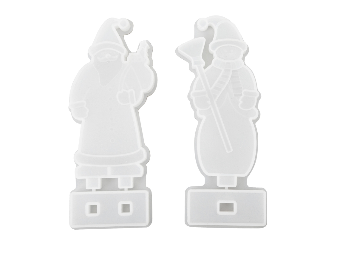 Mali 2 Moldes de Silicone para Boneco de Neve Natal Resistente Ao Calor para Doces e Bolo