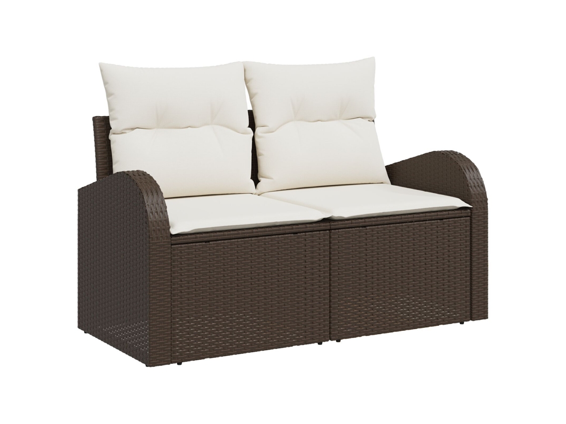 Conjunto 1 Sofá De Jardim Vidaxl Castanho Vime Pe (124 X 62 X 69cm)