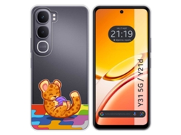 Capa Tumundosmartphone De Silicone Transparente Para Vivo Y31 5g / Y21d Com Estampa De Leopardo