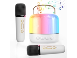 Mini Máquina De Karaokê Para Crianças E Adultos Caixa De Som Bluetooth Portátil Com 2 Microfones Sem Fio Karaokê Para Meninas D Aquaforge