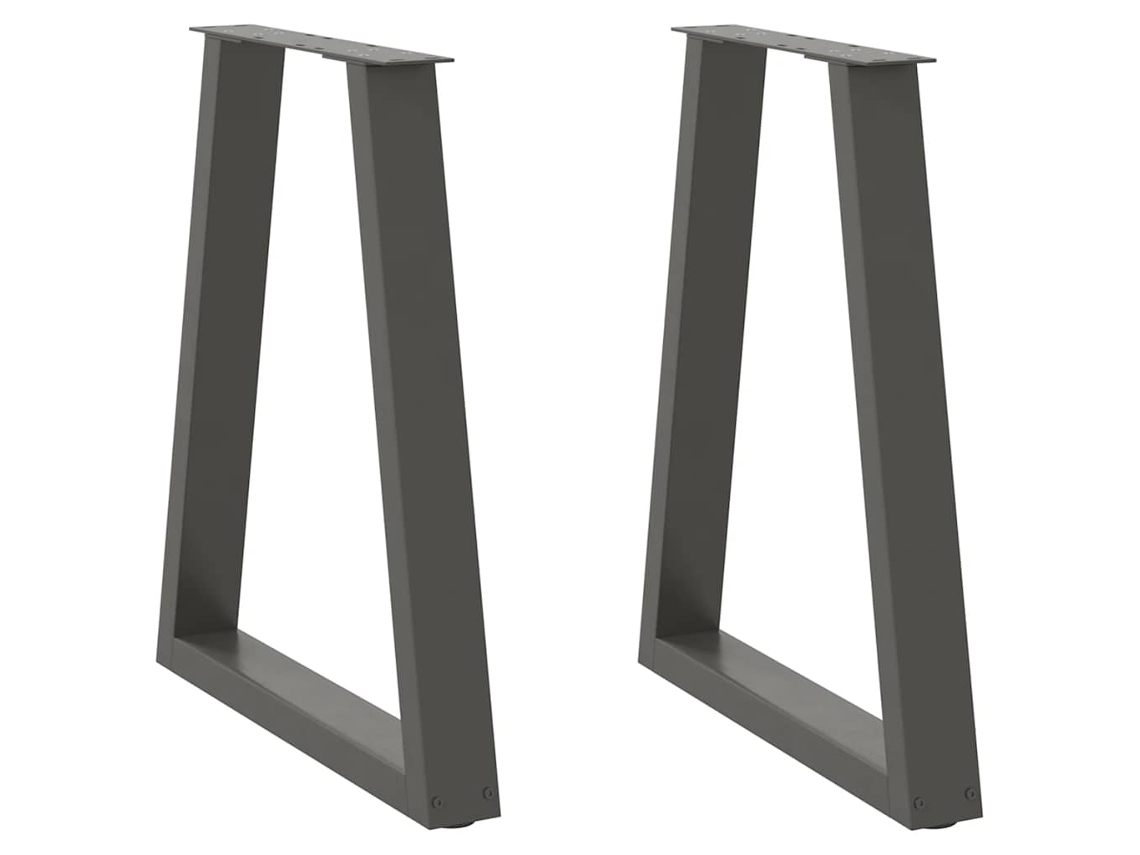 Vidaxl Pés Para Mesa De Jantar Em Formato De V, 2 Peças, Antracite, 50x(72-73,3) Cm, Aço
