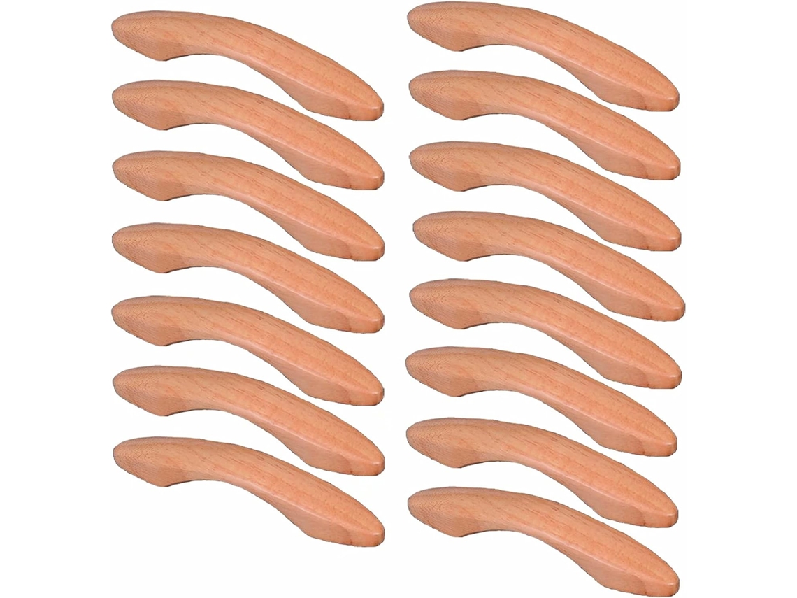 Conjunto De 15 Puxadores Madeira Maciça Para Gavetas, Móveis, Cômodas, Armários E Portas Distância Entre Furos 96mm