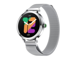 Smartwatch feminino com tela AMOLED de 1,106 polegadas, compatível com Android e iOS, à prova d'água, IP68 e rastreador.