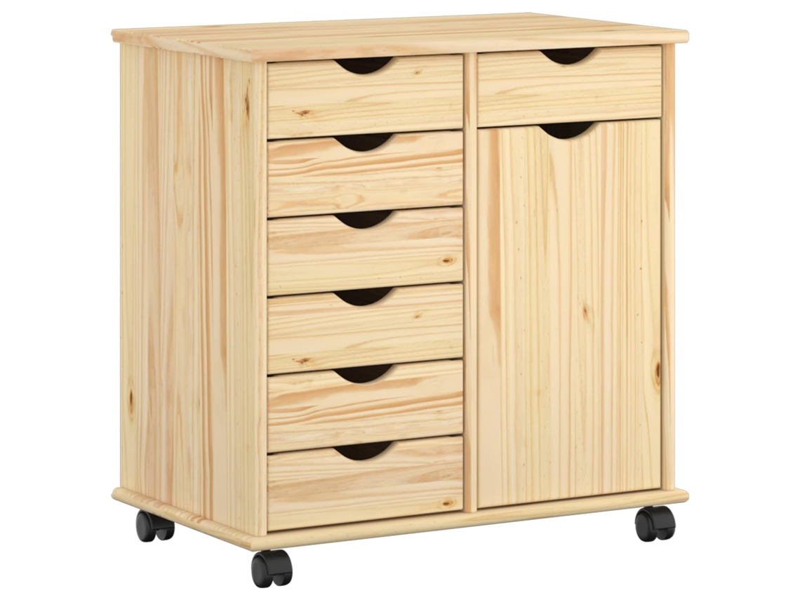 Conjunto 1 Armário Móvel Vidaxl Castanho Madeira De Pinho Maciça (63,5 X 39 X 65,5 Cm)