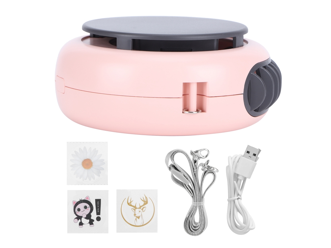Ventilador Portátil De Pescoço Laxiscreed Com Três Velocidades E Bateria Interna Rosa