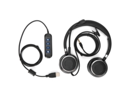 Fone De Ouvido Binaural De Escritório Com Microfone E Controle De Áudio Para Conector 3.5mm E Interface Usb