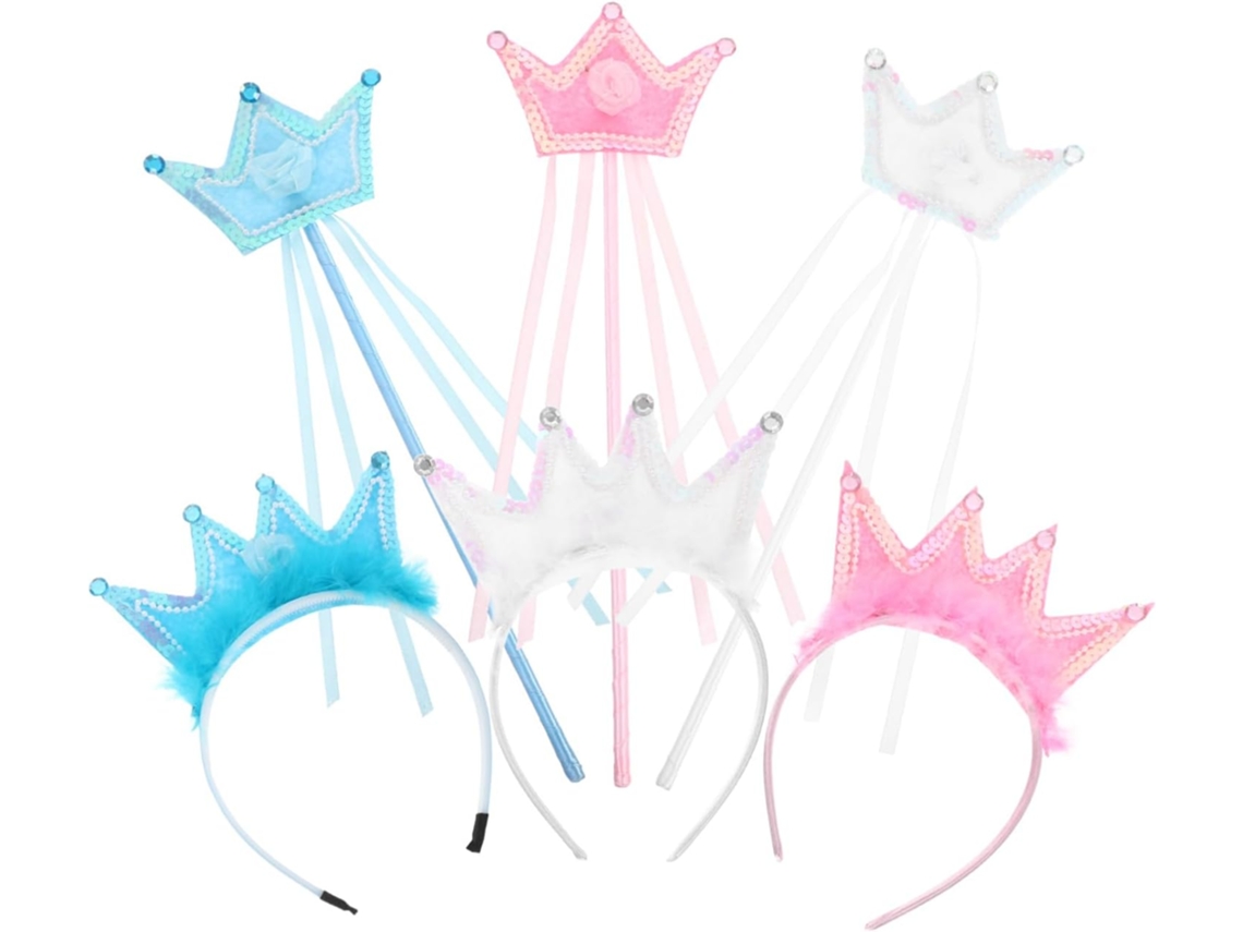 Conjunto com 3 Varinhas Mágicas Coroa de Princesa CHABERLU