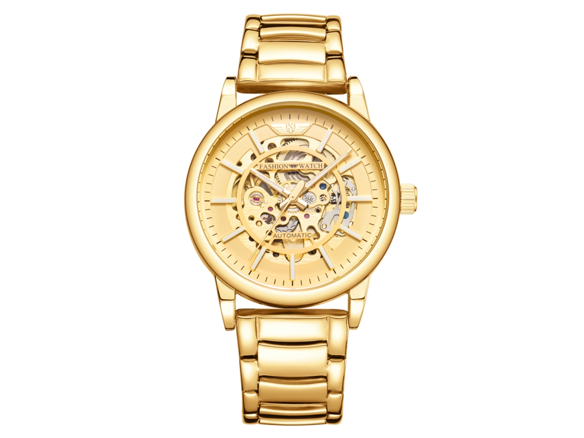 Relógio Mecânico Masculino Esqueleto MDUG (dourado)