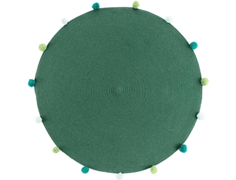 Tapete DOUCEUR D'INTÉRIEUR PompomParty (Verde - 90 x 90 cm - Poliéster)