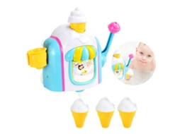 Brinquedo de Banho BJ Ice Cream and Bubble Machine, Fábrica de Casquinhas de Espuma, Diversão Garantida para Banheira