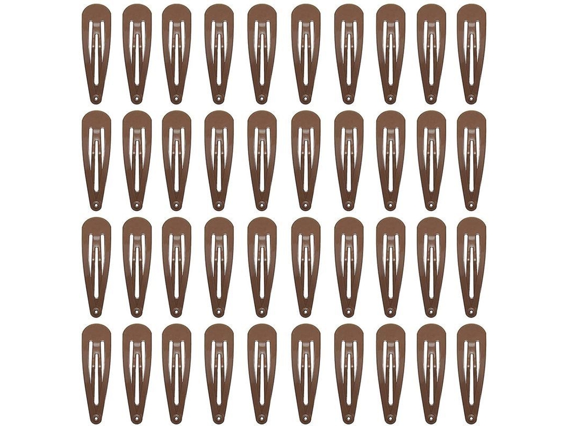 40 Grampos de Cabelo de Metal Marrom 2 Polegadas para Crianças Barrettes Acessórios de Cabelo para Meninas