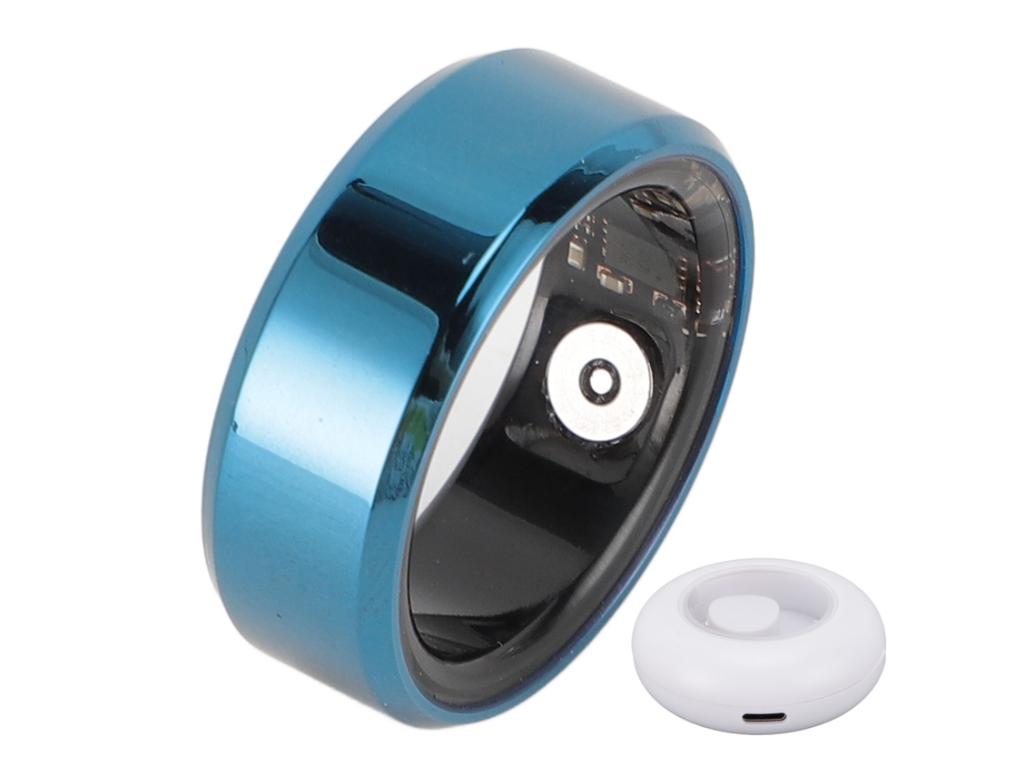 Mali anel Inteligente Azul Aço Inoxidável Resistente À Água Ip68 Pedometer Monitor de Saúde Fitness Recarregável