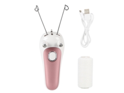 Aparelho elétrico de depilação com linha para rosto e corpo, modelo 2026, na cor rosa.