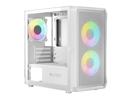 Caixa Semitorre Atx LOGIC Portos Argb Branco Preto