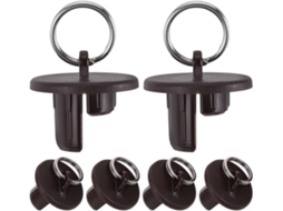 Conjunto De 6 Peças Acessórios Para Cortinas Externas Homsfou Na Cor Marrom, Com Fecho Plástico Seguro E Design Redondo