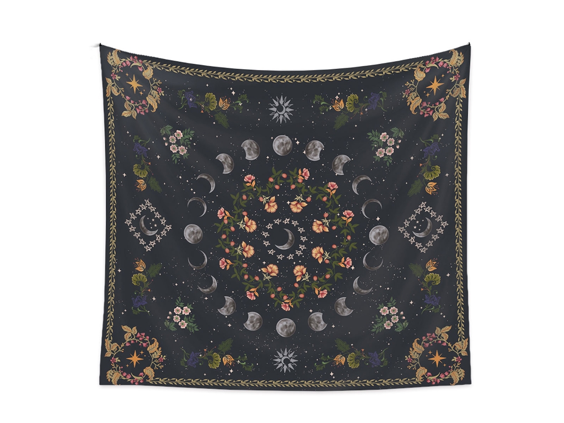Tapeçaria Botânica Natural Pôster Retro de Flores para Decoração Da Sala RNEMITERY