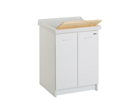 Pia Moderna Branca 63x60cm Cerâmica Madeira Água Edilla Montegrappa