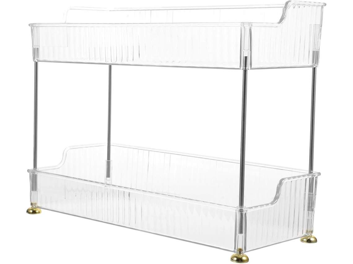 Prateleira De Armazenamento Camada Dupla Popetpop Com Design Multifuncional E Aço Inoxidável Resistente À Ferrugem