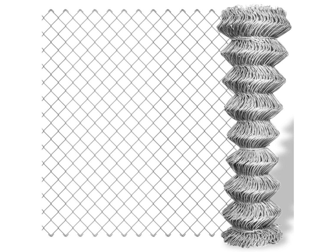 Vidaxl Cerca De Arame 15x1 M Aço Galvanizado Prateado