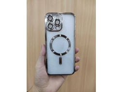 Capa Para Iphone 17 Na Cor Ouro Deserto, Eletroplaqueada, À Prova De Poeira, Com Fecho Magnético.