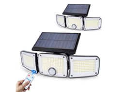 2026 luz Solar de Parede de 3 Cabezas com Sensor de Movimento 280led Exterior Jardim Controle Remoto Ty10305