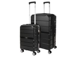 Conjunto de Malas Rígidas Pp JASLEN Venice Preto 49X77X32 Cm 105L