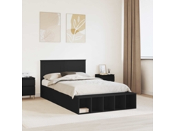 Vidaxl Estrutura Da Cama Preto 135 X 190 Cm Derivados De Madeira