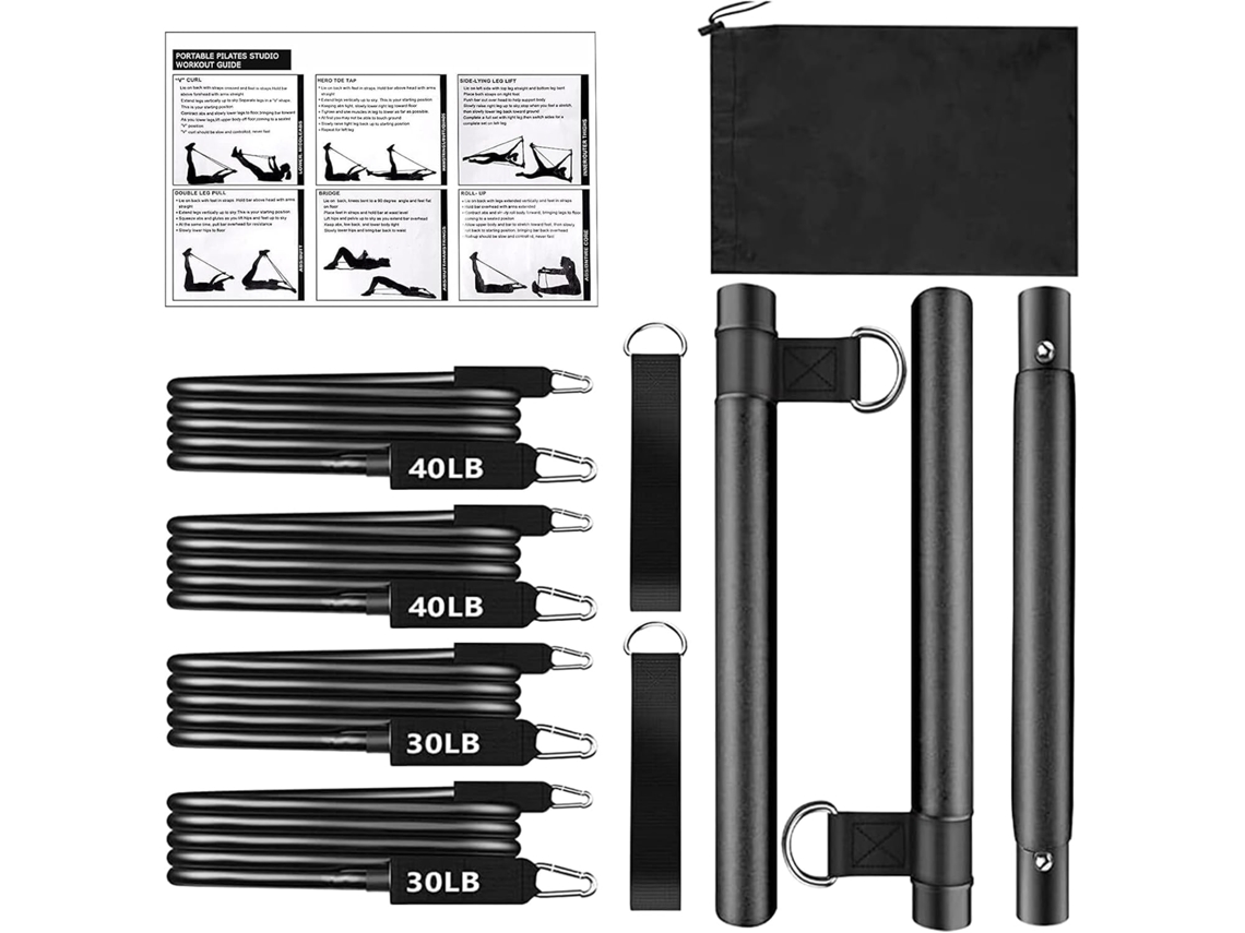 Kit de Barra Pilates, Pilates para Treino em Casa, Equipamento Multifuncional Ajustável, Ideal Fortalecer o